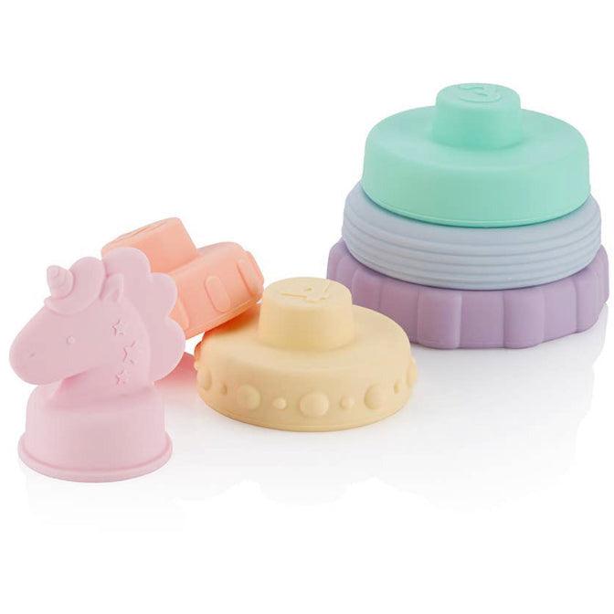 Itzy Ritzy | Itzy Stacker™ Unicorn | Baby Stacking Teether Toy - becauseofadi