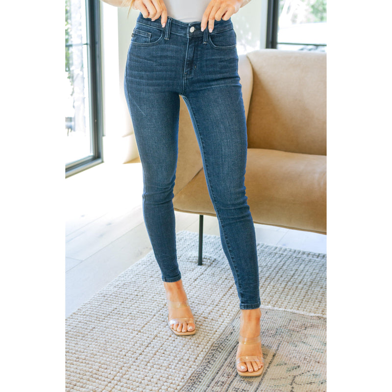 Addison Mid Rise Crinkle Ankle Skinny Jeans | Judy Blue - becauseofadi