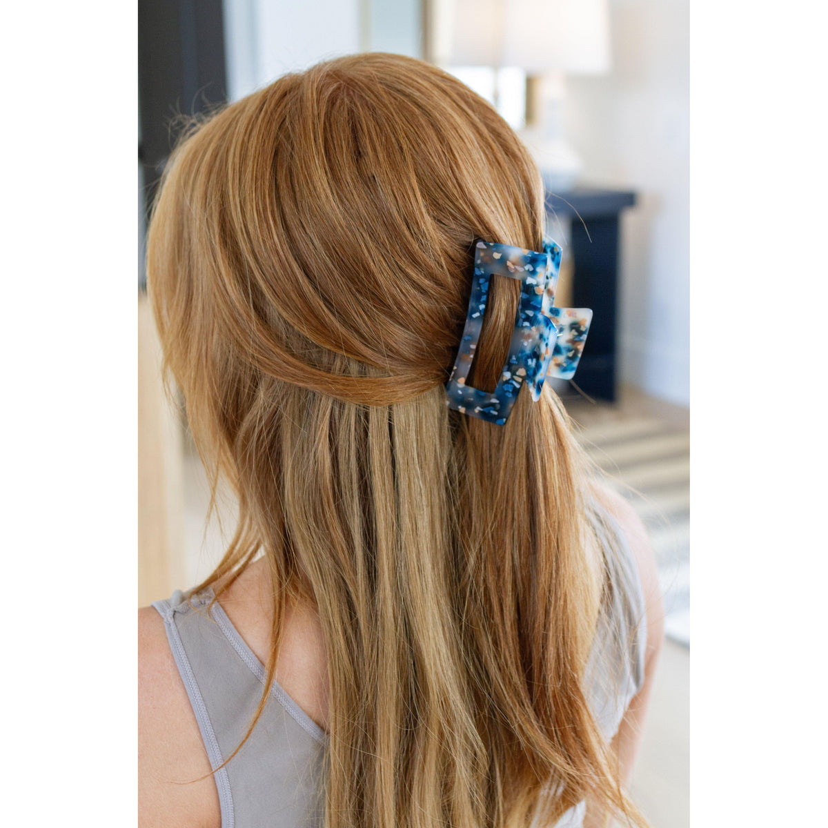 Life's A Party Confetti Claw Clip In Teal - becauseofadi