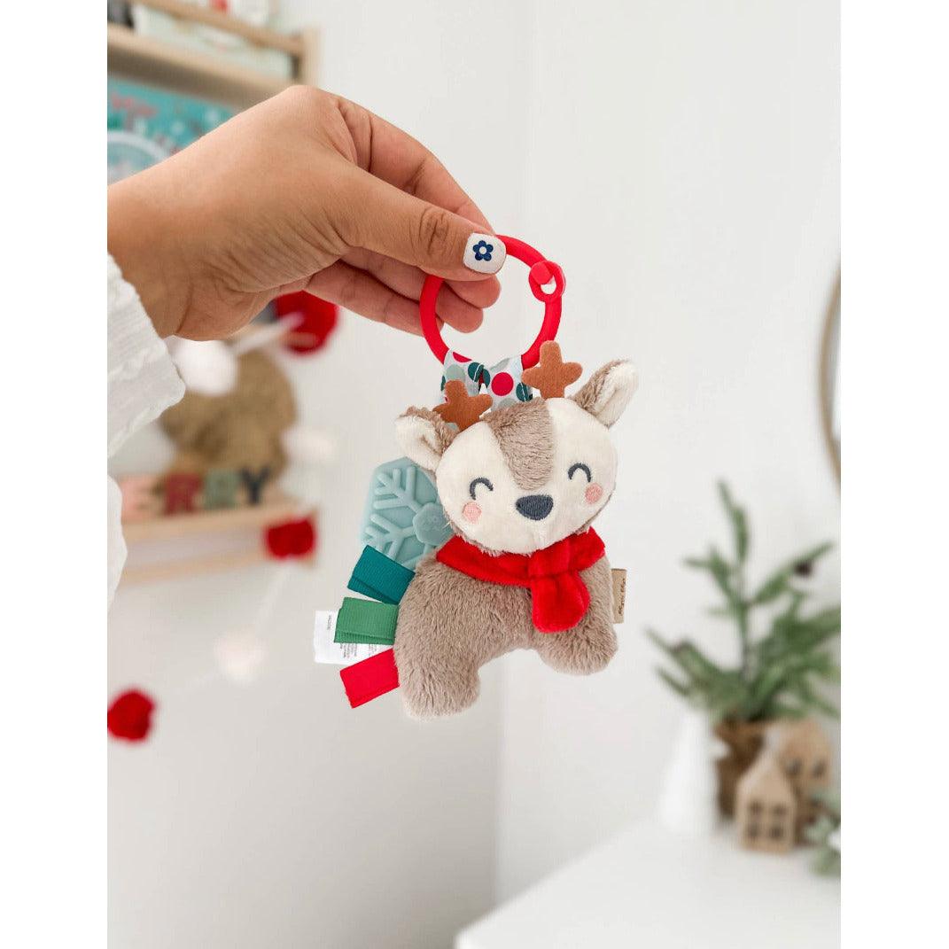 *New* Holiday Reindeer Itzy Pal™ Plush + Teether | Baby Teether - becauseofadi