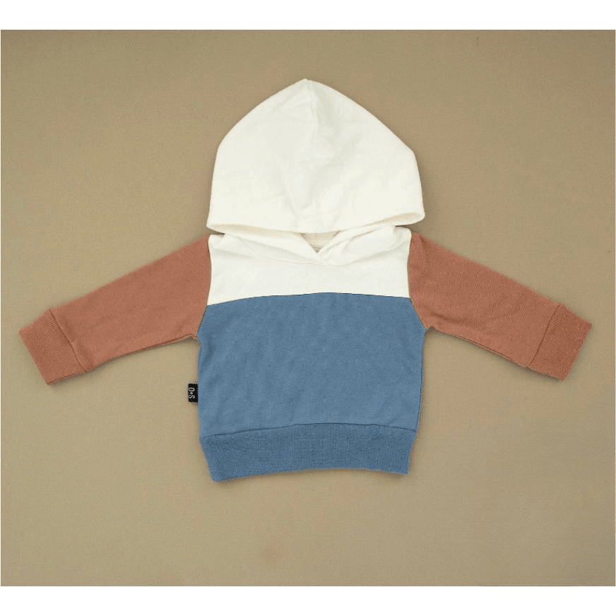 Olive+Scout | Robbie Hoodie | Toddler Boy Top | Spring and Summer Hoodie | Blue and Brown Top - becauseofadi