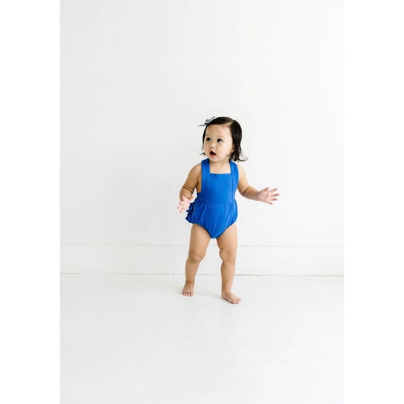 Ollie Jay | Isla Romper in Deep Sea | Blue Infant Romper - becauseofadi