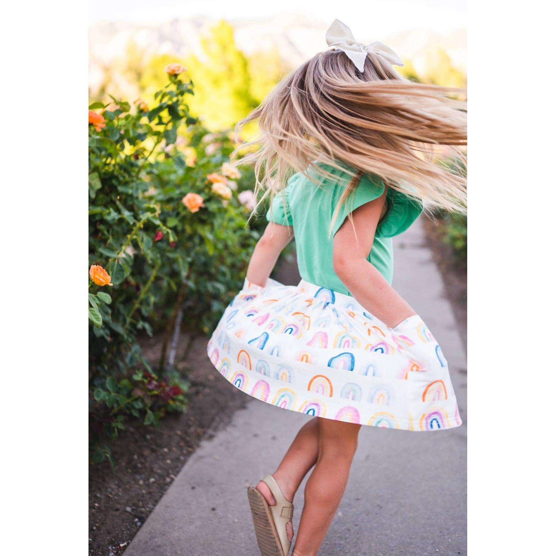 Youth rainbow skirt top
