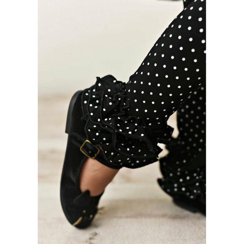 Oopsie Daisy | Kids Black and White Pin Dot Leggings - becauseofadi