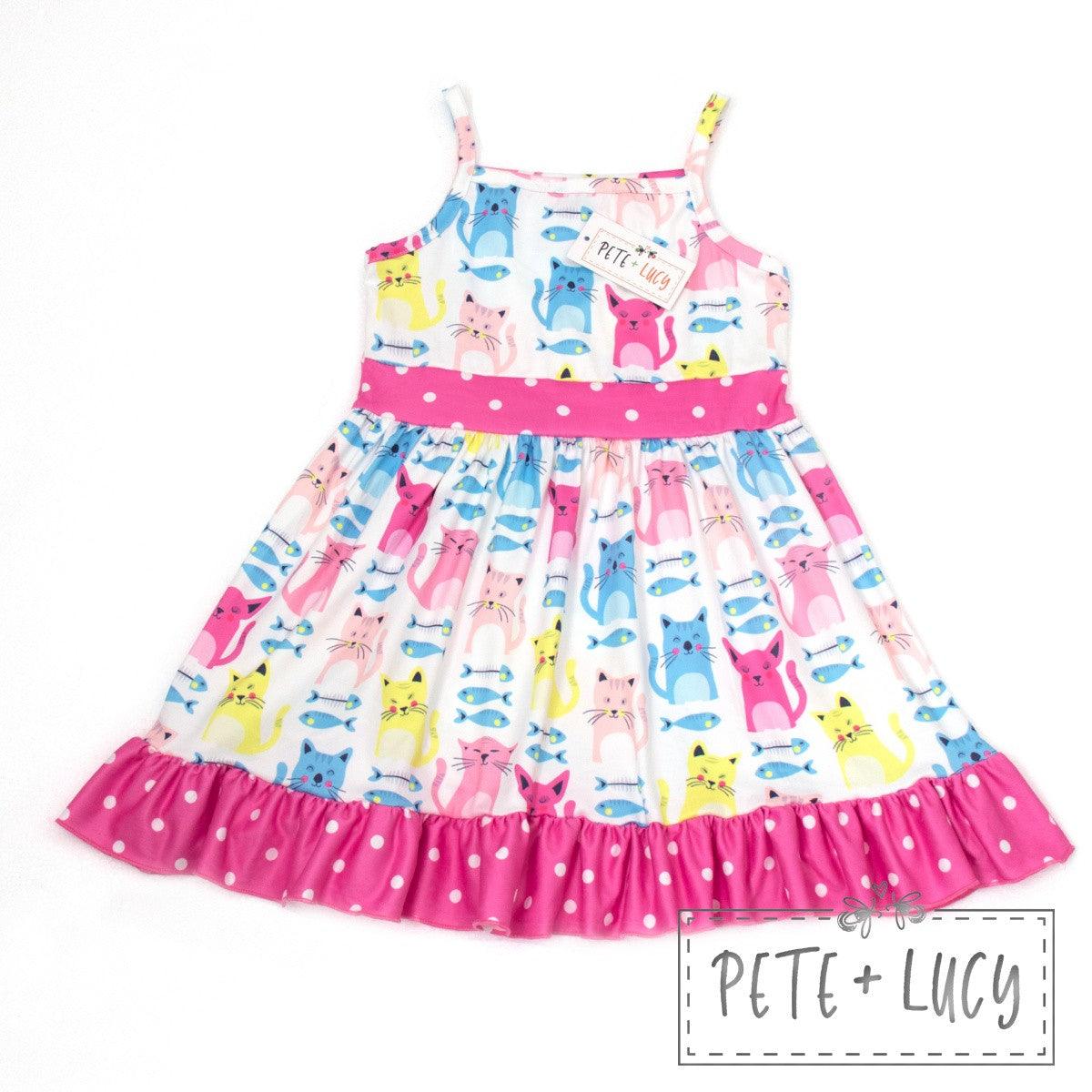I Love Cats Sundress | Girl's Dress | Pete + Lucy - becauseofadi