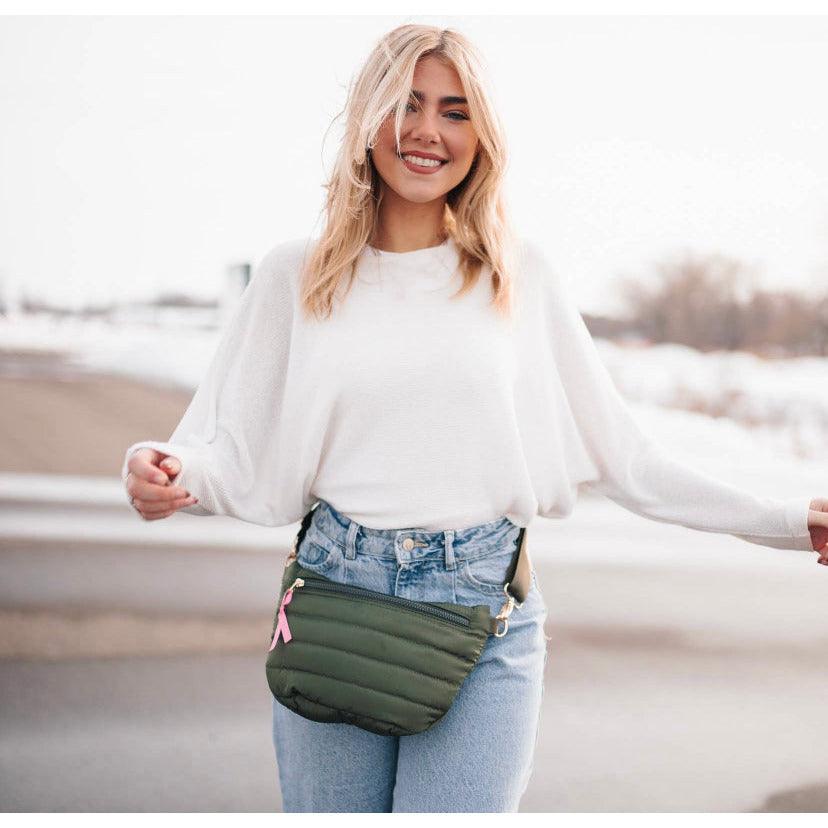 Pretty Simple | Jolie Puffer Belt Bag | Women's Polyester Belt Bag - becauseofadi