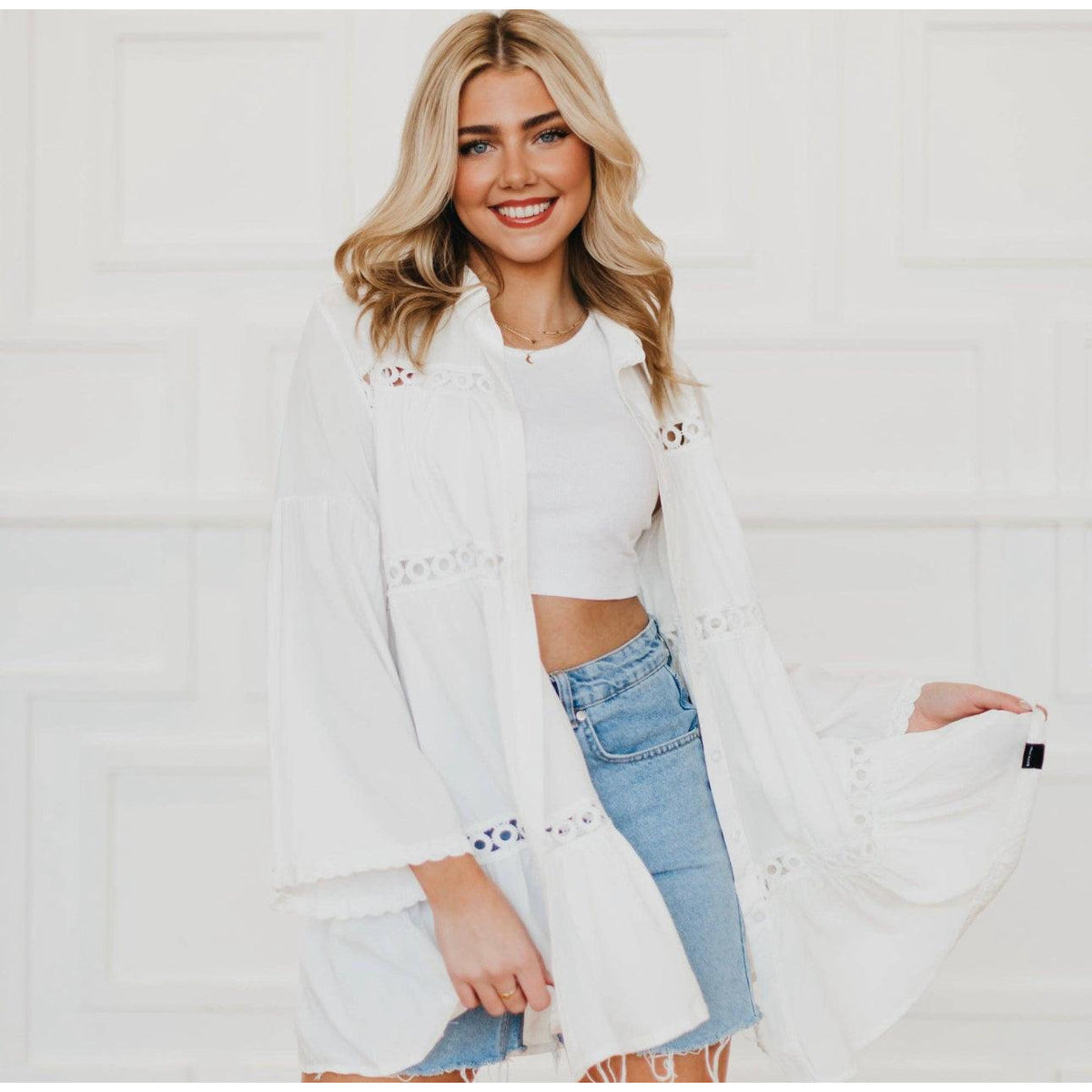 Sunny Days Button Up Beach Shirt | Women's | Pretty Simple - becauseofadi