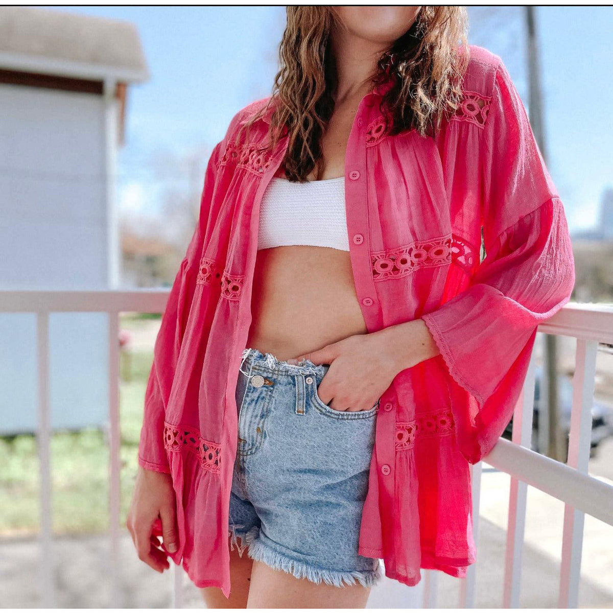 Sunny Days Button Up Beach Shirt | Women's | Pretty Simple - becauseofadi