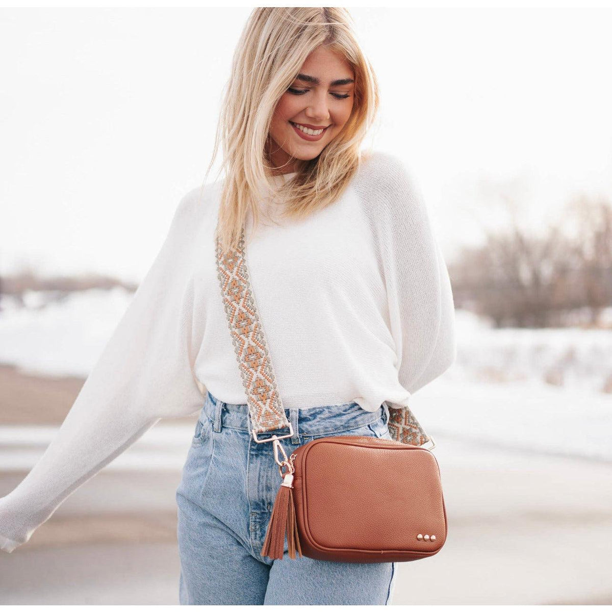 Pretty Simple | Women's Camera Crossbody Bag | Vegan Pebble Leather