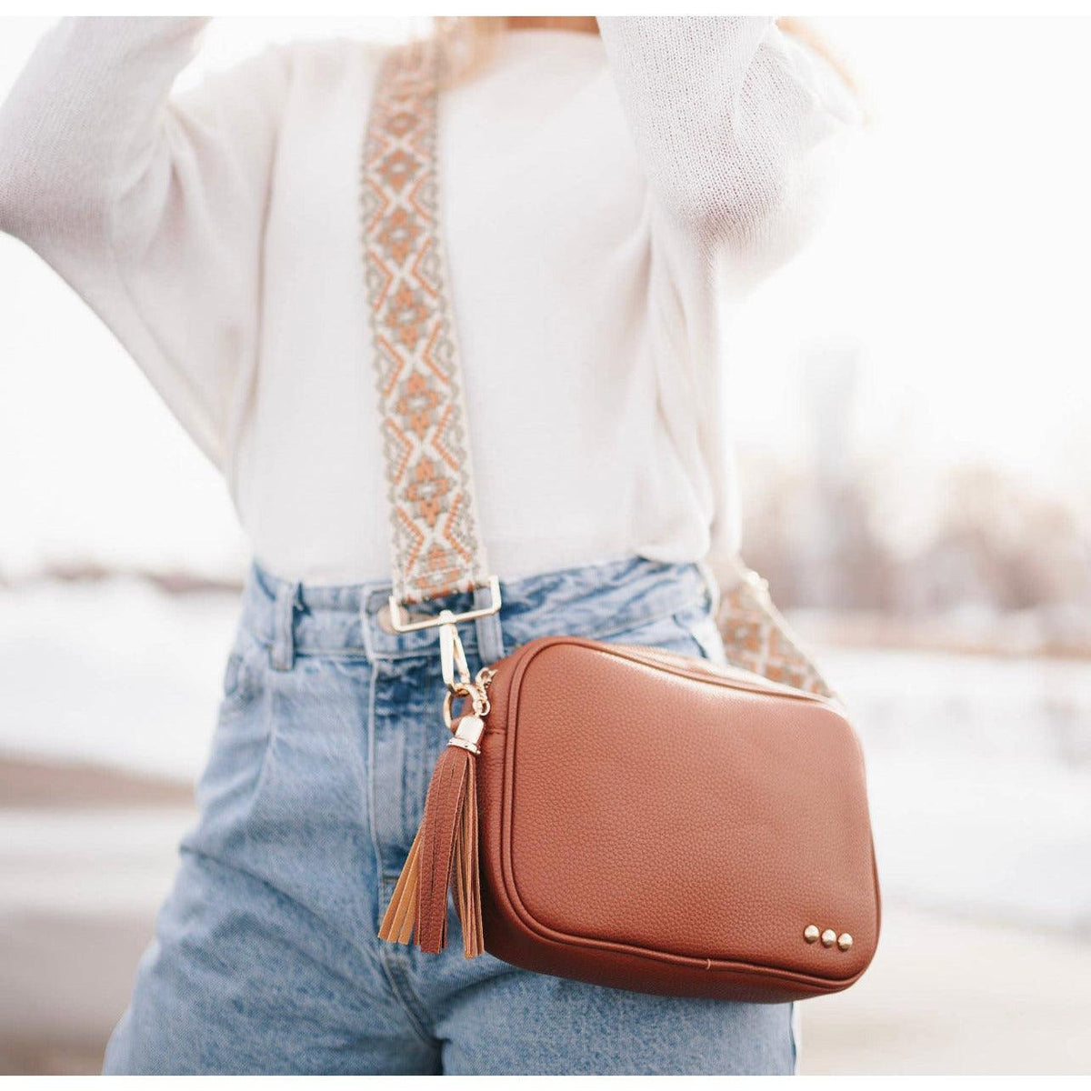 Pretty Simple | Women's Camera Crossbody Bag | Vegan Pebble Leather - becauseofadi