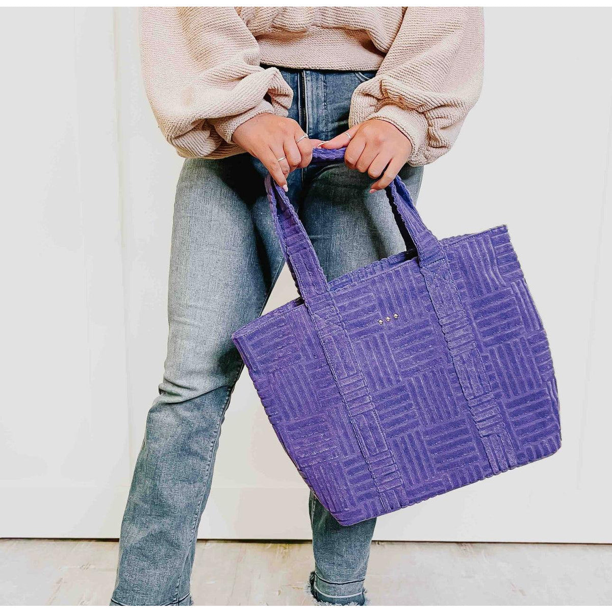 Teagan Terry Cloth Tote with Pouch | Women's Tote | Pretty Simple - becauseofadi