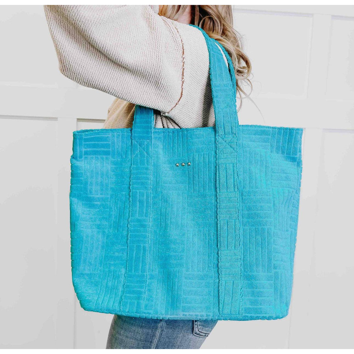 Teagan Terry Cloth Tote with Pouch | Women's Tote | Pretty Simple - becauseofadi