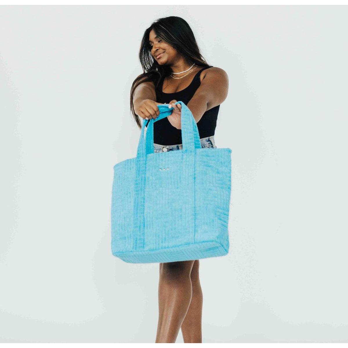 Teagan Terry Cloth Tote with Pouch | Women's Tote | Pretty Simple - becauseofadi
