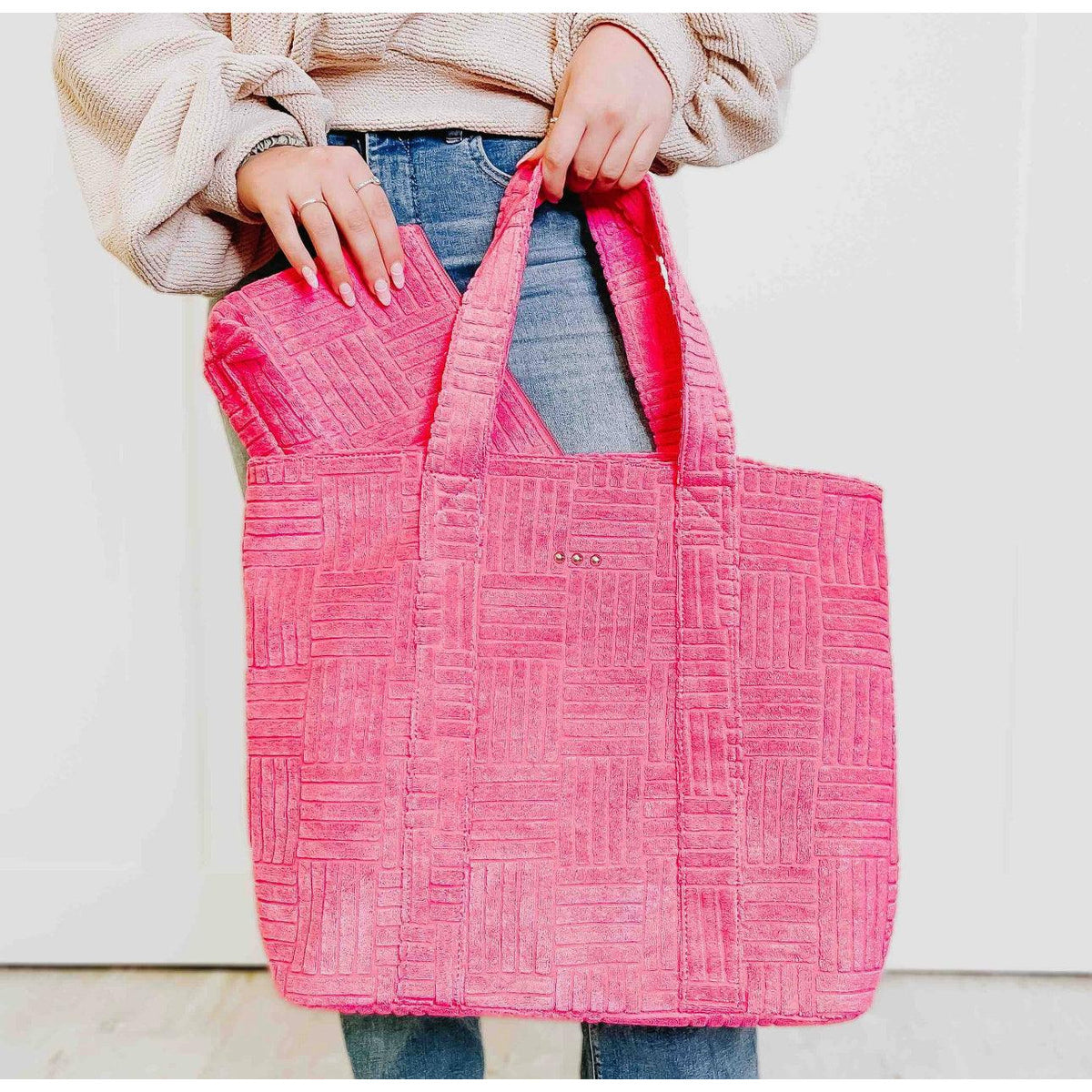 Teagan Terry Cloth Tote with Pouch | Women's Tote | Pretty Simple - becauseofadi