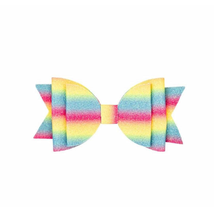 Rainbow Ombre Bow Clip - becauseofadi