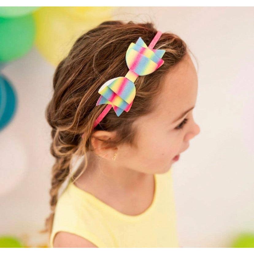 Rainbow Ombre Bow Headband - becauseofadi