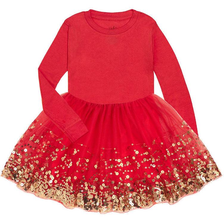 Red Sequin Dress | Long Sleeve Tutu Dress | Girl's Valentine's Day Dress | Sweet Wink - becauseofadi