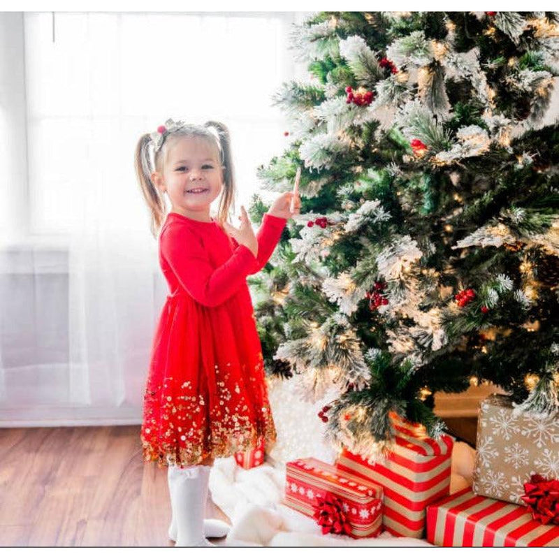 Red Sequin Dress | Long Sleeve Tutu Dress | Girl's Valentine's Day Dress | Sweet Wink - becauseofadi