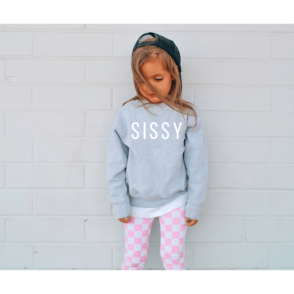 Sissy Crewneck Sweatshirt | Heather Gray | Toddler Sweatshirt - becauseofadi