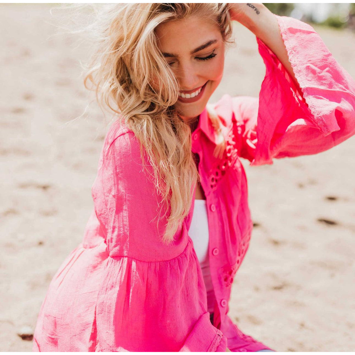 Sunny Days Button Up Beach Shirt | Women's | Pretty Simple - becauseofadi