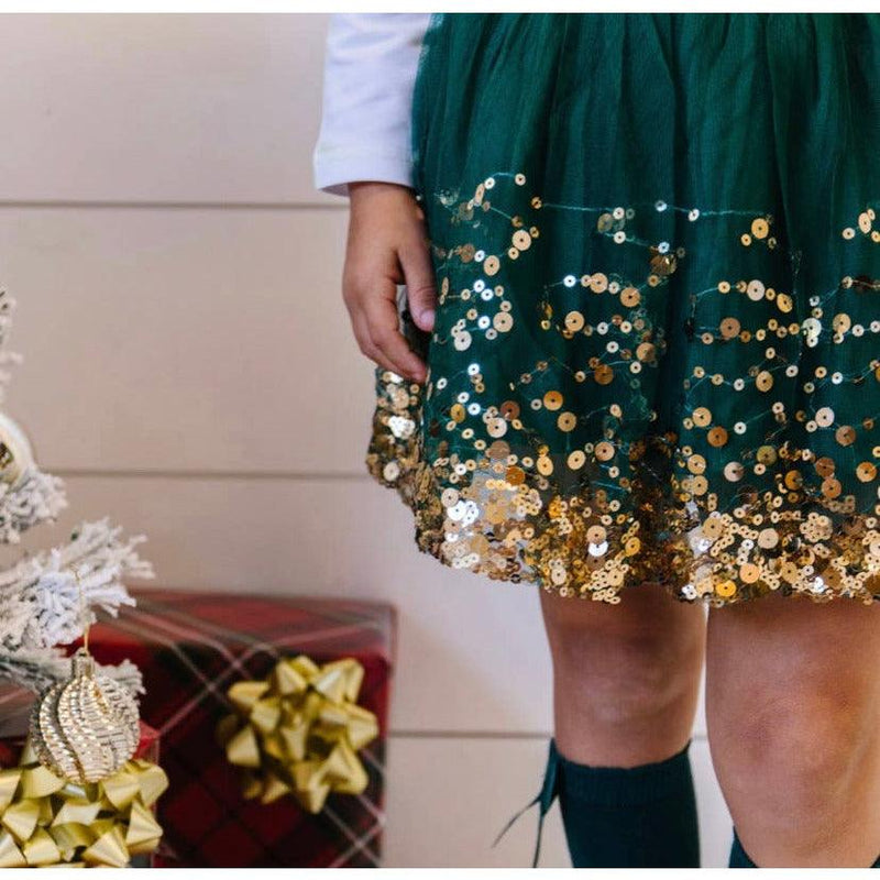 Emerald Sequin Tutu | Dress Up Skirt | Kid's Holiday Tutu | Sweet Wink - becauseofadi