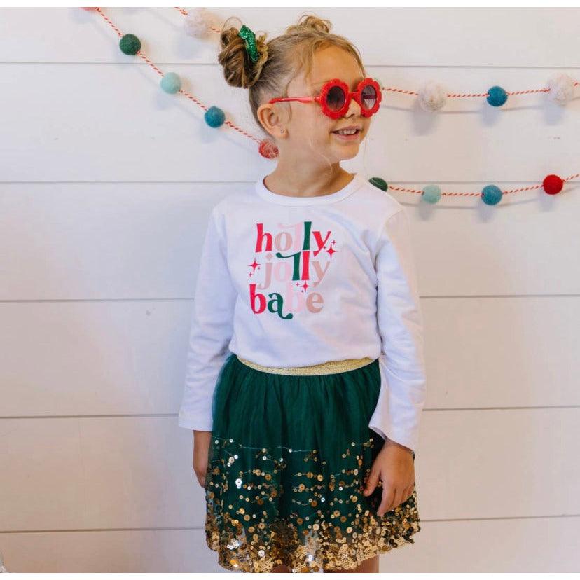 Sweet Wink | Girl's Emerald Green Sequin Tutu Skirt becauseofadi Sweet Wink | Girl's Emerald Green Sequin Tutu Skirt becauseofadi