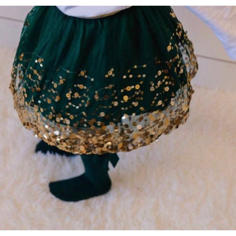 Sweet Wink | Girl's Emerald Green Sequin Tutu Skirt becauseofadi Sweet Wink | Girl's Emerald Green Sequin Tutu Skirt becauseofadi