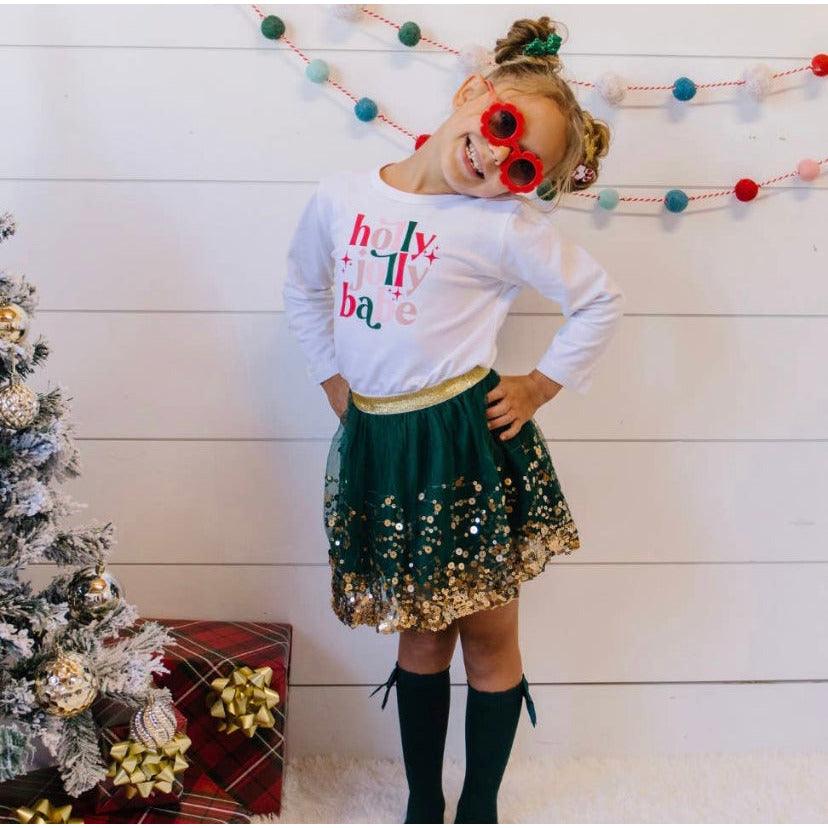 Sweet Wink | Girl's Emerald Green Sequin Tutu Skirt becauseofadi Sweet Wink | Girl's Emerald Green Sequin Tutu Skirt becauseofadi