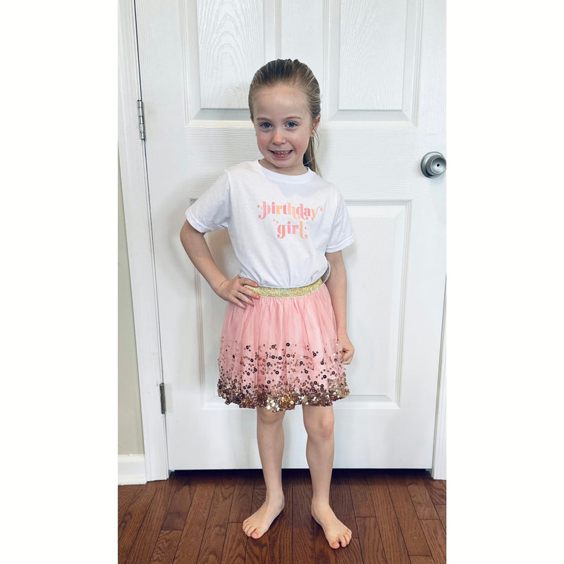 Sweet Wink | Kids Gold Blush Sequin Tutu Skirt - becauseofadi