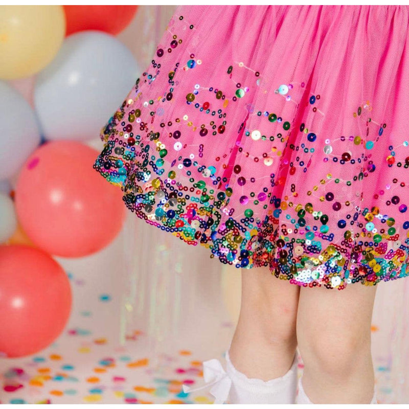 Sweet Wink | Girls Raspberry Pink Confetti Birthday Tutu | Kids - becauseofadi