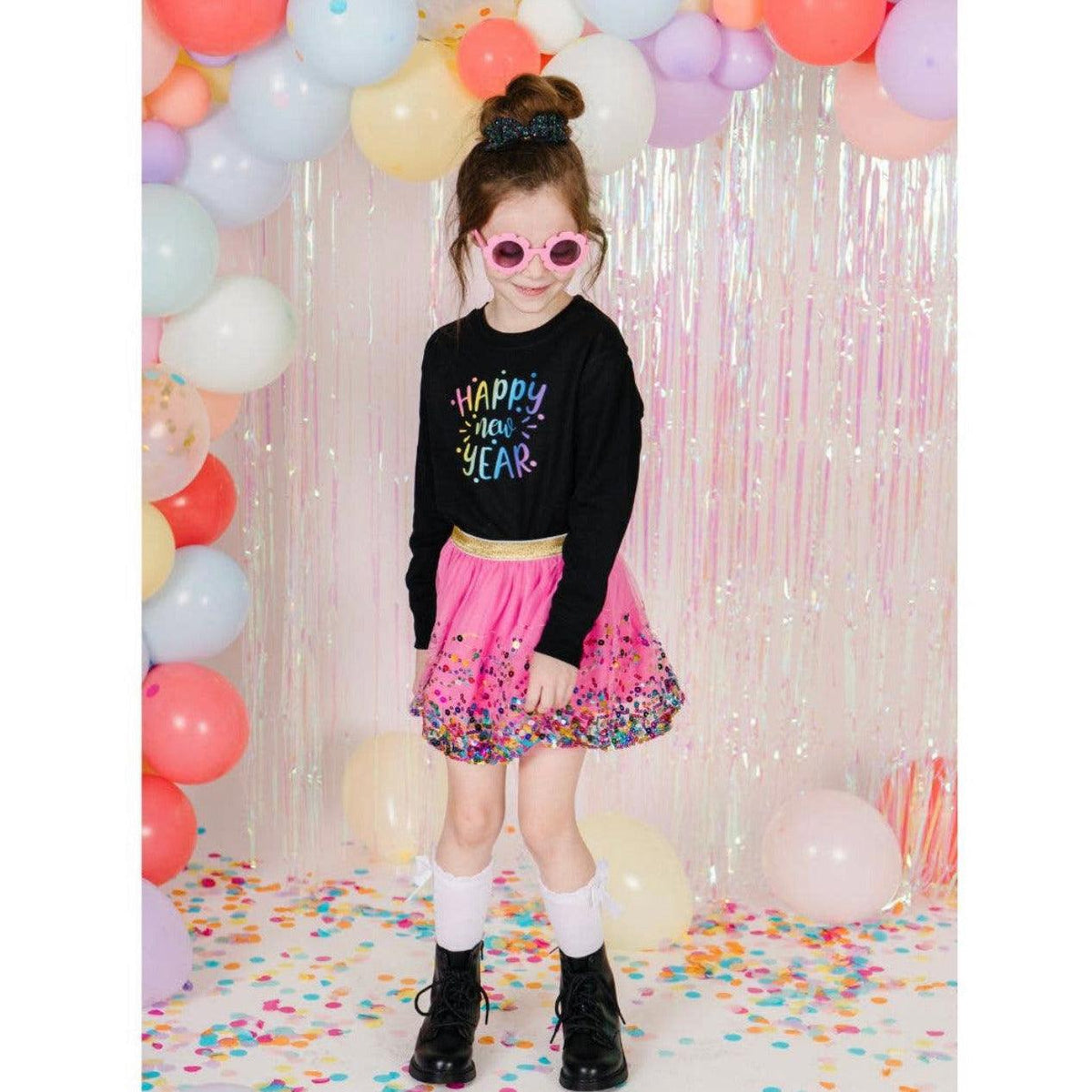 Sweet Wink | Girls Raspberry Pink Confetti Birthday Tutu | Kids - becauseofadi