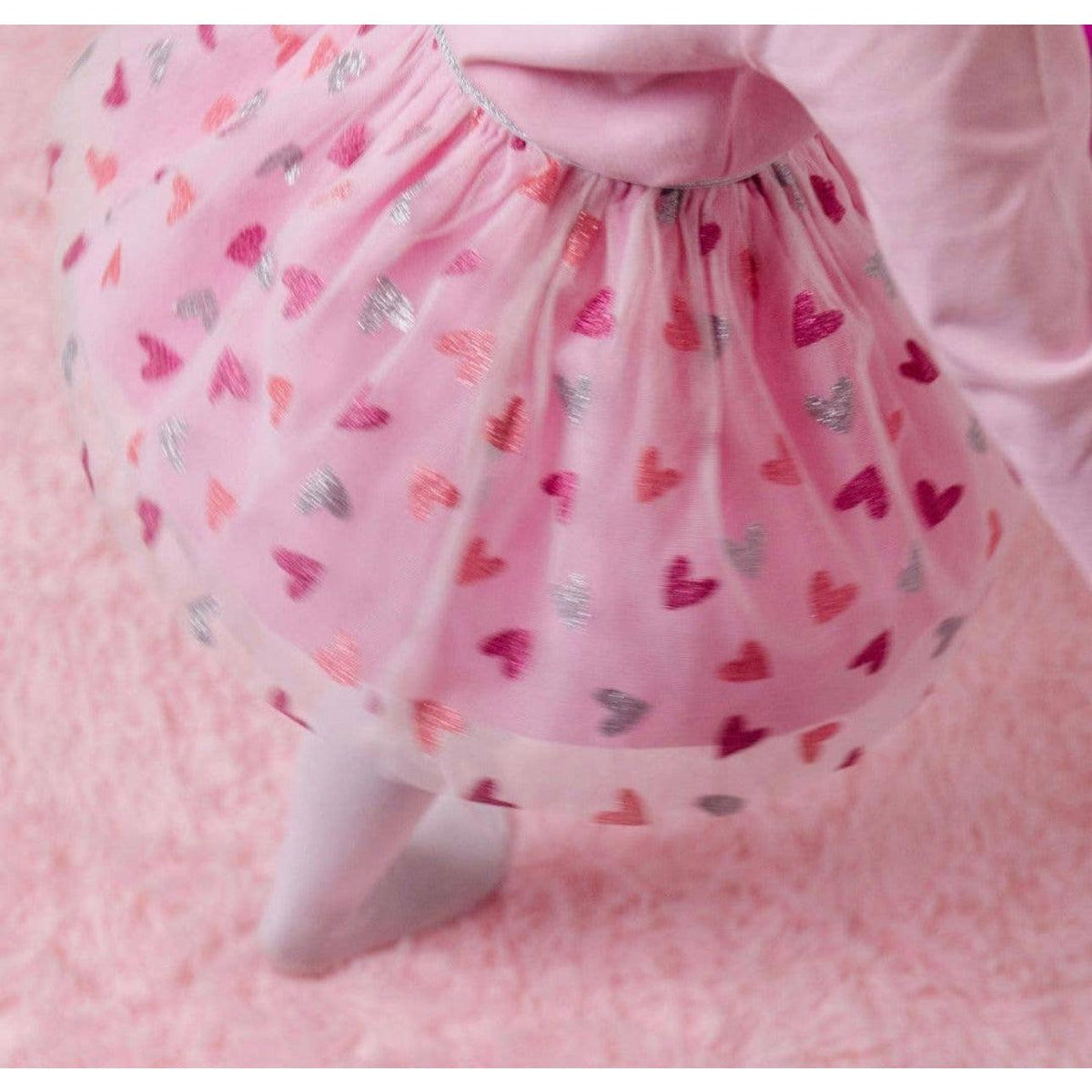 Sweet Wink | Kids Glitter Heart Pink Tutu Skirt - becauseofadi