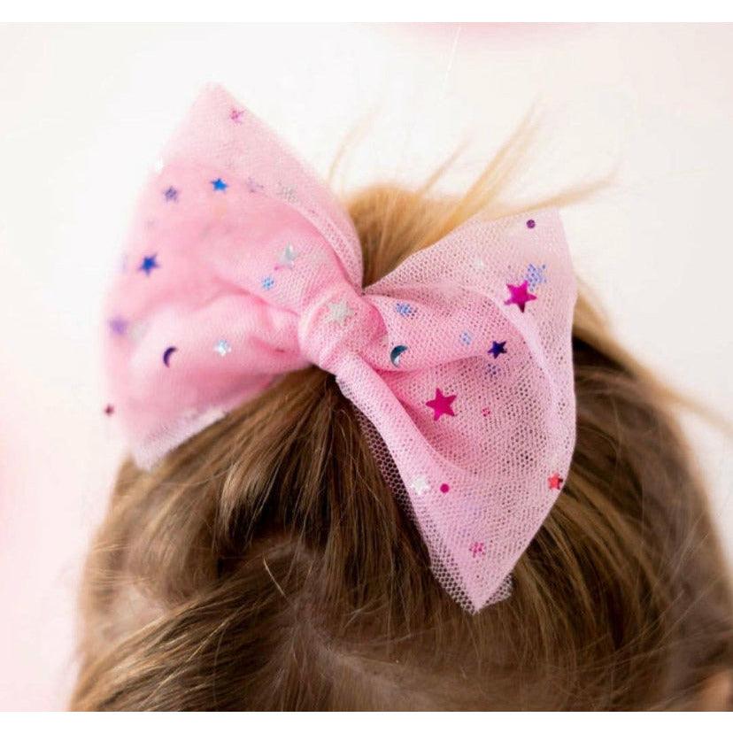 Sweet Wink | Kids Pink Star Bow Hair Clip - becauseofadi
