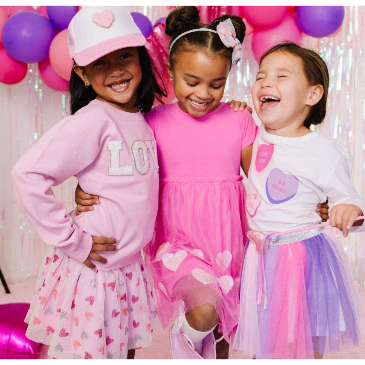 Sweet Wink | Kids Sequin Heart Dress | Girls Pink Heart Dress - becauseofadi