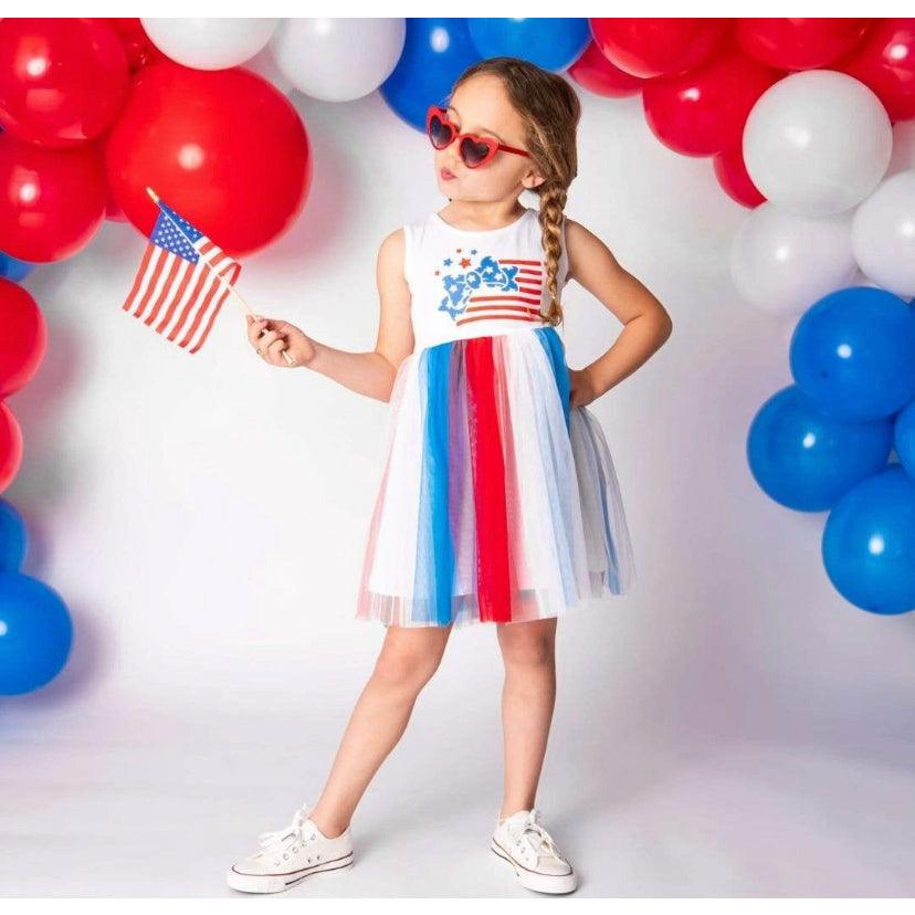 Sweet Wink | Patriotic Fairy Dress | Girl's 4th of July Dress | Red, White, and Blue Dress - becauseofadi