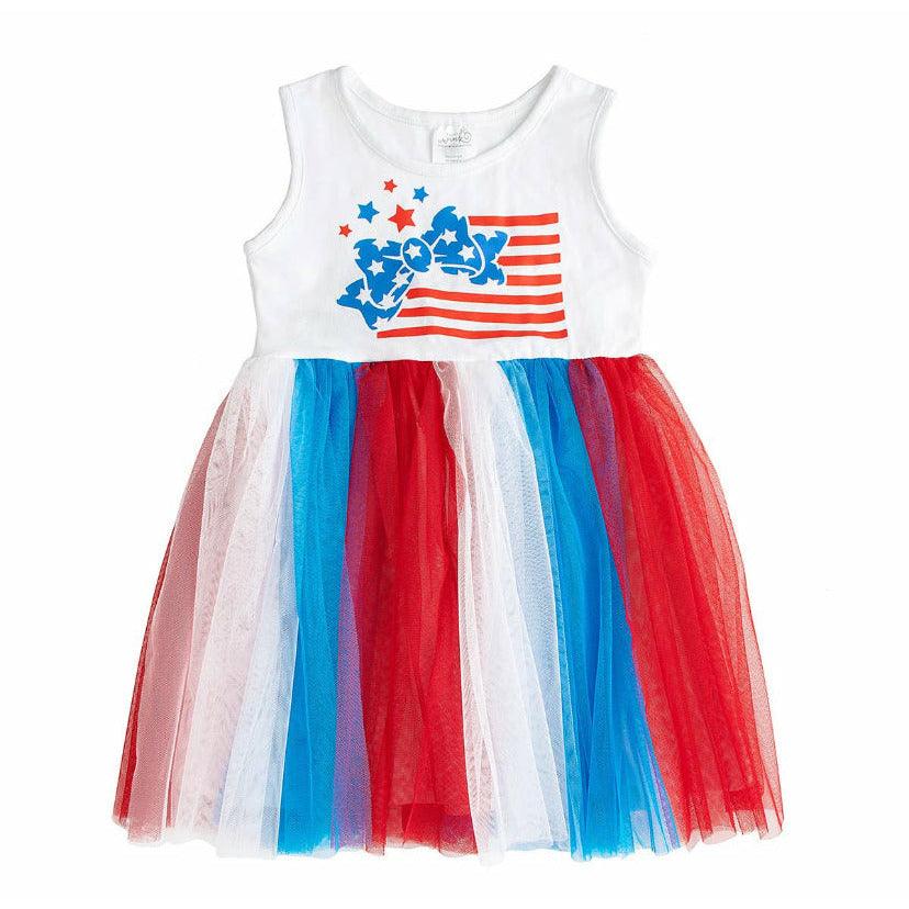 Sweet Wink | Patriotic Fairy Dress | Girl's 4th of July Dress | Red, White, and Blue Dress - becauseofadi