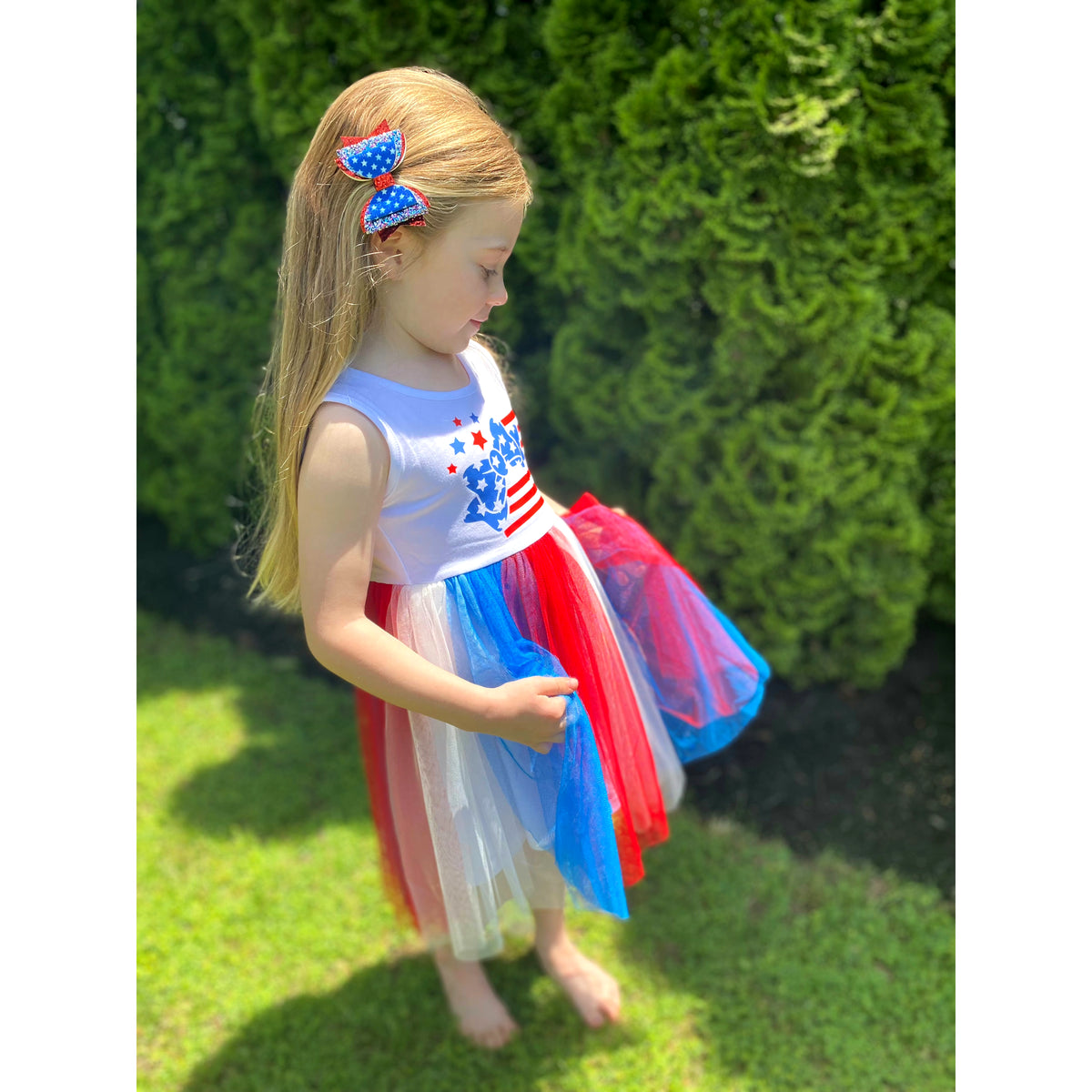 Sweet Wink | Patriotic Fairy Dress | Girl's 4th of July Dress | Red, White, and Blue Dress - becauseofadi