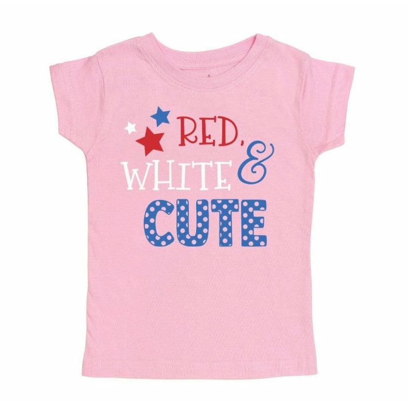 Sweet Wink | Red, White, and Cute Tee | Kids Pink Patriotic Tee - becauseofadi