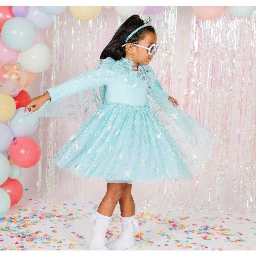 Snow Princess Dress | Kid's Holiday Dress | Sweet Wink | Blue and Silver - becauseofadi