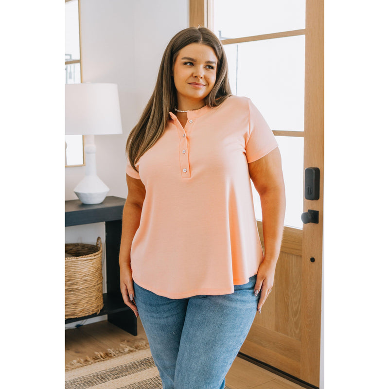 Tippy Top Ribbed Knit Henley - becauseofadi